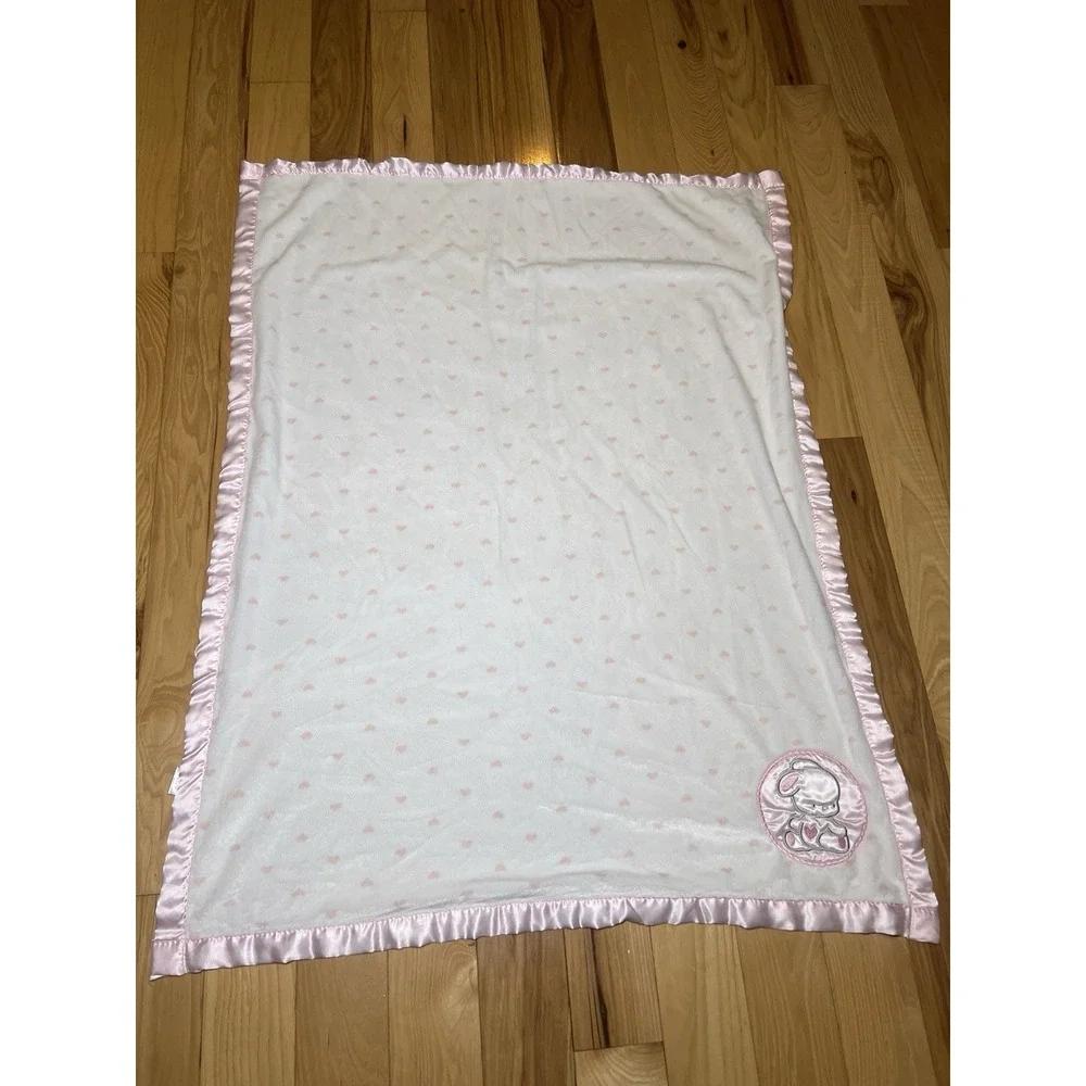 Nuby White Pink‎ Bunny Rabbit Security Blanket Lovey